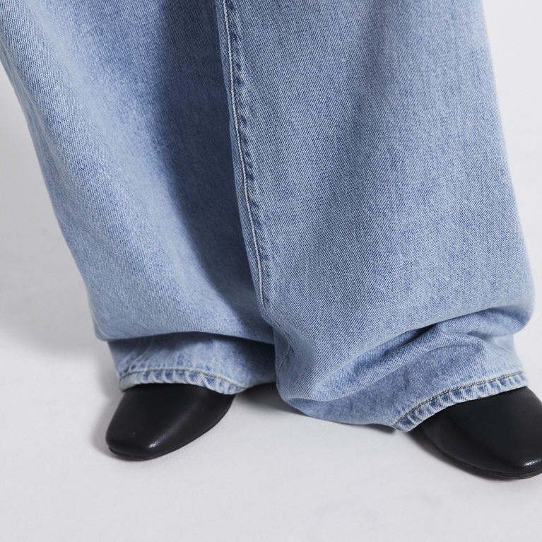 Mid waist wide jeans "Optiwide" Light used